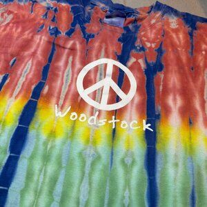 Woodstock Shirt Mens Tie Dye Tee Shirt Music Festival Peace Retro Size Medium
